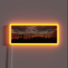 Load image into Gallery viewer, Softly glowing desert landscape at dusk with vibrant RGB neon lights