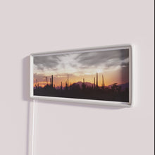 Load image into Gallery viewer, Vibrant evening desert ambiance with colorful glowing neon sign art