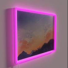 Load image into Gallery viewer, Softly glowing evening ambiance with customizable color changing LED lights.