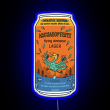 Load image into Gallery viewer, Evolution Brewing Archaeopteryx Flying Dinosaur Lager RGB neon sign blue