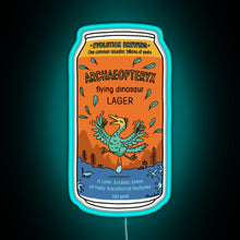 Load image into Gallery viewer, Evolution Brewing Archaeopteryx Flying Dinosaur Lager RGB neon sign lightblue