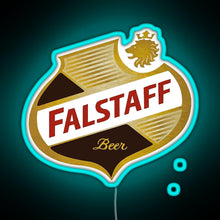 Load image into Gallery viewer, FALSTAFF Beer Shield Beer Retro Vintage RGB neon sign lightblue