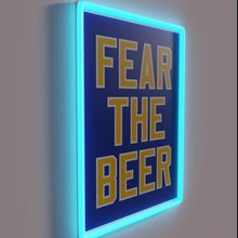 Load image into Gallery viewer, Eye-catching blue and red neon beer bar decor accent sign