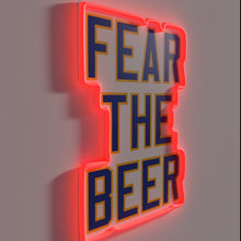 Load image into Gallery viewer, Neon sign featuring bold white lettering on black background