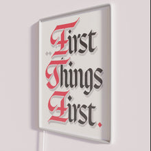 Load image into Gallery viewer, Add vibrant modern charm with customizable First Things First neon lighting.