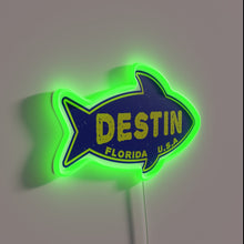 Load image into Gallery viewer, Deep sea fishing destination in Destin, Florida vibrant neon sign