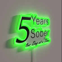 Load image into Gallery viewer, Neon Sober Anniversary Sign Celebrating Years of Daily Sobriety Progress
