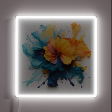 Load image into Gallery viewer, Electric floral design in vibrant RGB LED swirl pattern.