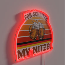Load image into Gallery viewer, Customizable 'For Schnitzel My Nitzel' RGB Neon Wall Sign Decoration.