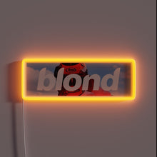 Load image into Gallery viewer, Frank Ocean Blond album helmet cover customneon LED sign with orange glow