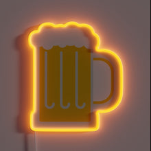 Load image into Gallery viewer, Glowing neon sign featuring a vibrant frothy beverage design.
