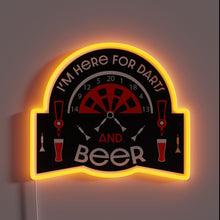 Load image into Gallery viewer, Neon pub decor with funny dart player design sign