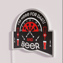 Load image into Gallery viewer, Neon dart game bar decor with playful pub gift humor