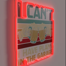 Load image into Gallery viewer, Neon garage bar sign: 'Garage Drinker I Cant I Have Plans'