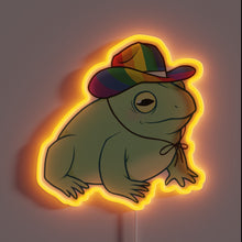 Load image into Gallery viewer, Cowboy frog neon sign — proud, chill, and glowing.