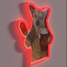 Load image into Gallery viewer, German Corgi Breed Logo Neon Sign in Vibrant RGB Colors