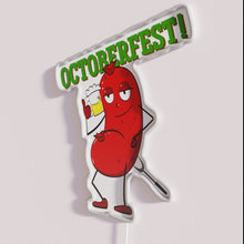 Load image into Gallery viewer, Traditional German beer festival decor, vibrant red and green neon.