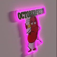 Load image into Gallery viewer, Traditional German-inspired Oktoberfest-themed RGB neon beer sausage wall decor lighting.