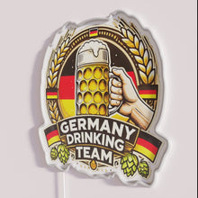 Load image into Gallery viewer, Germany drinking team neon sign, perfect for beer festivals and bars.
