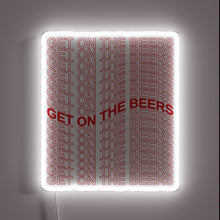 Load image into Gallery viewer, Brightly glowing RGB beer sign for home bar decor enthusiasts.