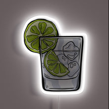 Load image into Gallery viewer, Gin and tonic neon sign with lime slices.