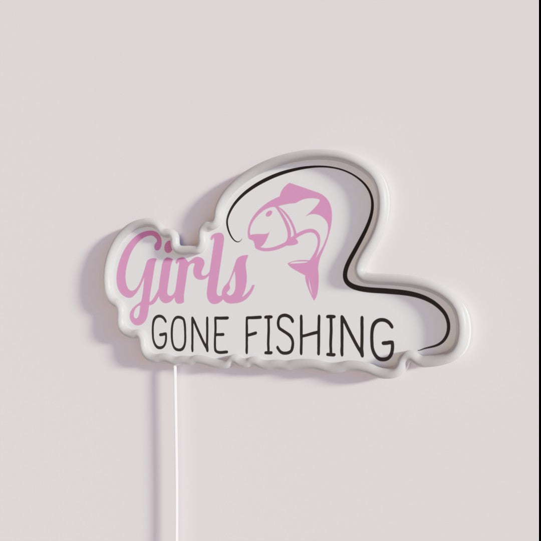 GIRLS GONE FISHING Funny Gift RGB LED Sign, image size:1080x1080