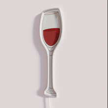 Load image into Gallery viewer, RGB Neon Wine Sign Bar Decor Glass of Red Accents