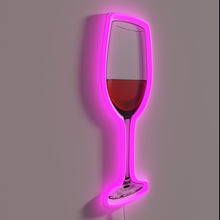 Load image into Gallery viewer, Sparkling evening vibes with our vibrant RGB neon wine glass sign
