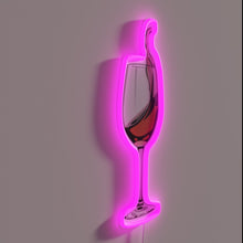 Load image into Gallery viewer, Glamorous Glass of Wine Neon Sign in Vibrant RGB Colors