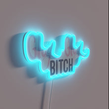 Load image into Gallery viewer, Quirky kitchen decor with colorful RGB lighting and neon signs.