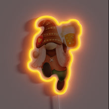 Load image into Gallery viewer, Garden Party Sign with Colorful RGB Neon Oktoberfest Gnome Design