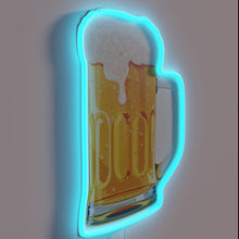 Load image into Gallery viewer, Vibrant Golden Amber Beer in a Frothy Mug Neon Sign