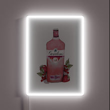 Load image into Gallery viewer, Glowing pink gin spirit neon sign in vibrant RGB hues.