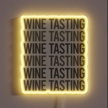 Load image into Gallery viewer, Modern wine tasting ambiance with vibrant gray neon sign design