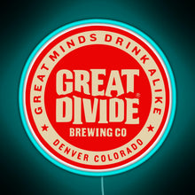 Load image into Gallery viewer, Great Divide Brewing Co Logo RGB neon sign lightblue