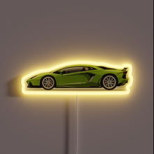 Load image into Gallery viewer, Vibrant Green Lamborghini Neon Sign with Color-Changing RGB LED Accents