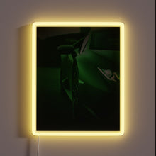 Load image into Gallery viewer, Eye-catching retro-style green Lamborghini LED light display with vibrant colors.