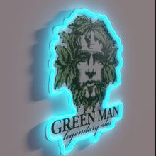 Load image into Gallery viewer, Vibrant Tri-Blend LED Sign Featuring Asheville's Legendary 'Green Man' Brewery Emblem