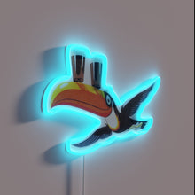 Load image into Gallery viewer, Colorful Guinness toucan beer bird logo RGB illuminated neon sign.