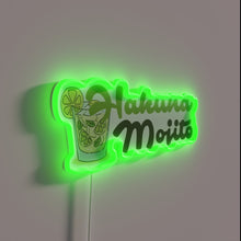 Load image into Gallery viewer, Relaxing tropical vibes with colorful Hakuna Mojito neon bar decor.