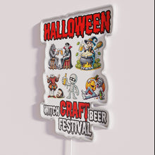Load image into Gallery viewer, Neon Sign Illuminates Witchy Craft Beer Festival Atmosphere with Vibrant Colors