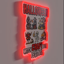 Load image into Gallery viewer, RGB Neon Sign: Witch's Brew Craft Beer Festival Halloween Decoration