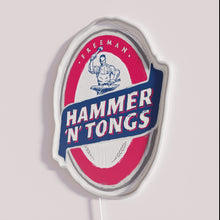 Load image into Gallery viewer, RGB Neon Sign With Hammer and Tongs Artwork Design