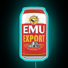 Load image into Gallery viewer, Hand drawn Emu Export can RGB neon sign lightblue