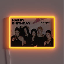 Load image into Gallery viewer, Add vibrant birthday ambiance with this aespa inspired RGB sign.