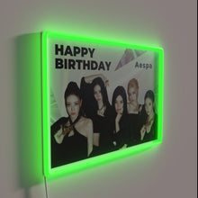Load image into Gallery viewer, Vibrant AESPA birthday decor with customizable RGB lighting effect