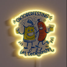 Load image into Gallery viewer, RGB Neon Sign: Oktoberfest Cheer During Lockdown Quarantine Times Ahead