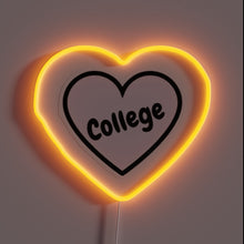 Load image into Gallery viewer, Vibrant Heart College LED Sign with Multi-Color RGB Neon Display.