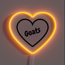Load image into Gallery viewer, Add a quirky touch with this Heart Goats neon sign.