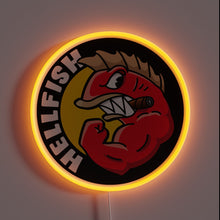 Load image into Gallery viewer, Customneon sign featuring the Hellfish logo
